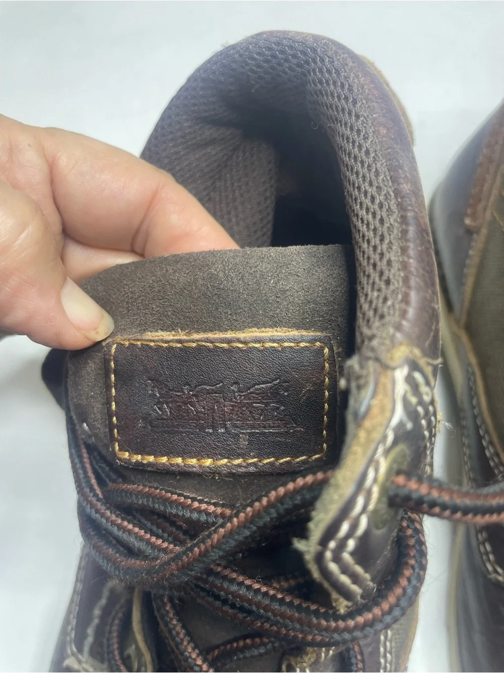 Levi's Brown Leather Moc Toe Lace-Up Boots